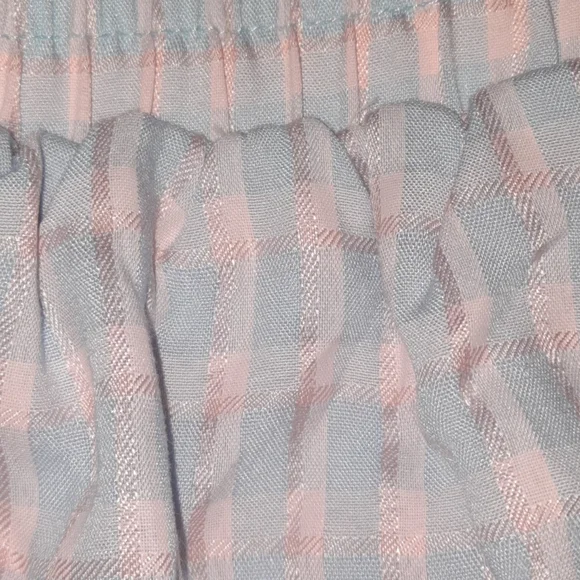 PETAL & PUP Gingham Skirt Faux Wrap Blue Pink Cotton Flowy Maxi 12 L XL - Picture 2 of 5